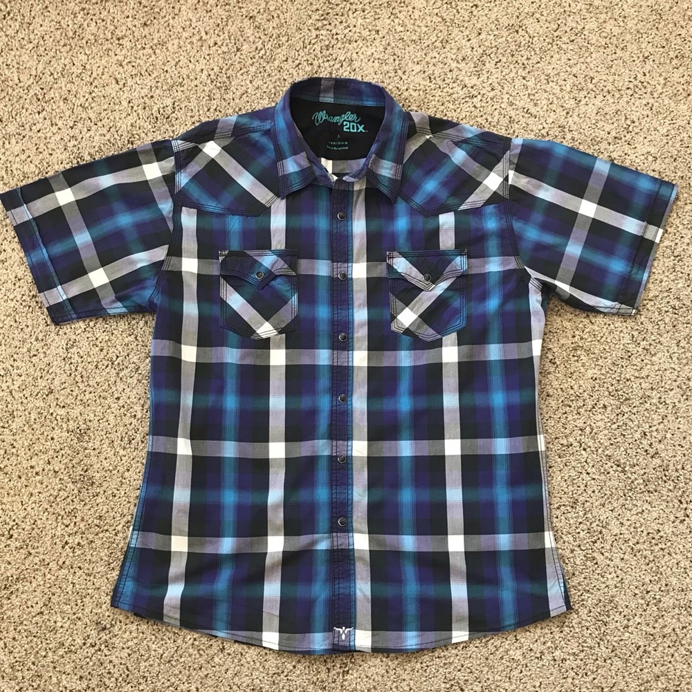 Wrangler Men’s 20X Western Snap Shirt Sleeve Shirt